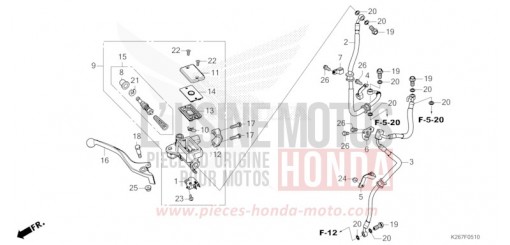 FRONT BRAKE MASTER CYLINDER (MSX GROM A) MSX125AN de 2022